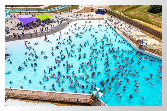 Wide Aerial Shot of Wave Pool