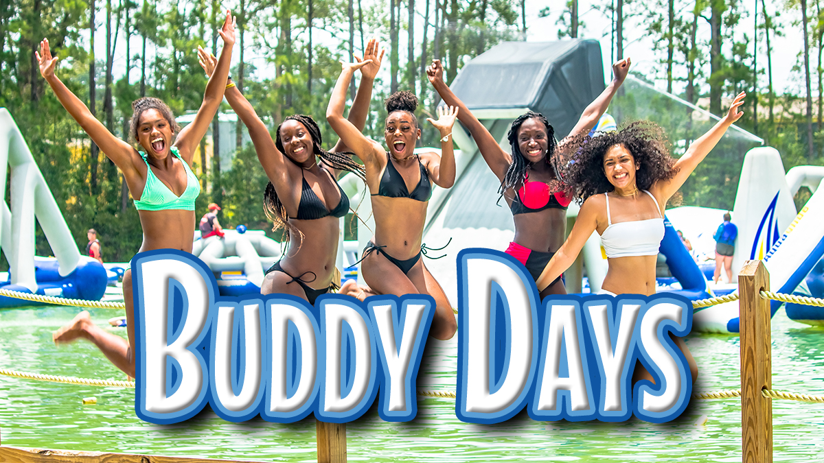 Buddy Days are bring-a-friend free days for Big Rivers Season Pass holders. Get your season pass today and bring your friends for free!